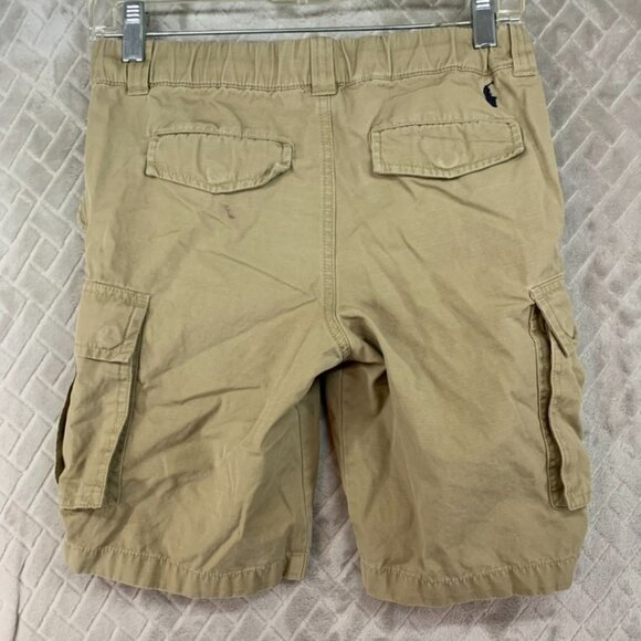Polo Ralph Lauren Boys 12 Cargo Shorts Tan Brown Rip Stop Pull On Logo - Picture 12 of 16